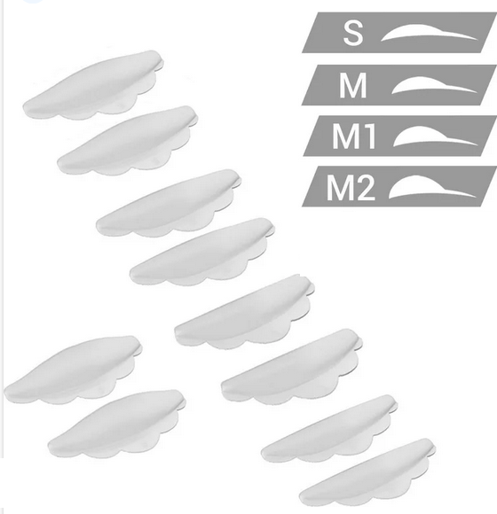 Набор бигуди для ламинирования ресниц (S, M, M1, M2, L) 5 пар, прозрачные 12923 фото
