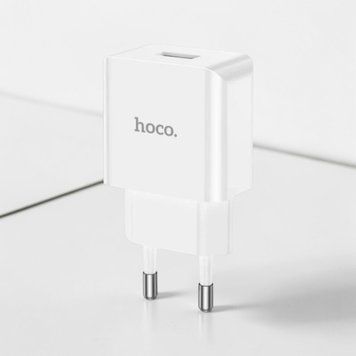 Блок живлення HOCO C106A Leisure 1USB (Білий) 22825 фото
